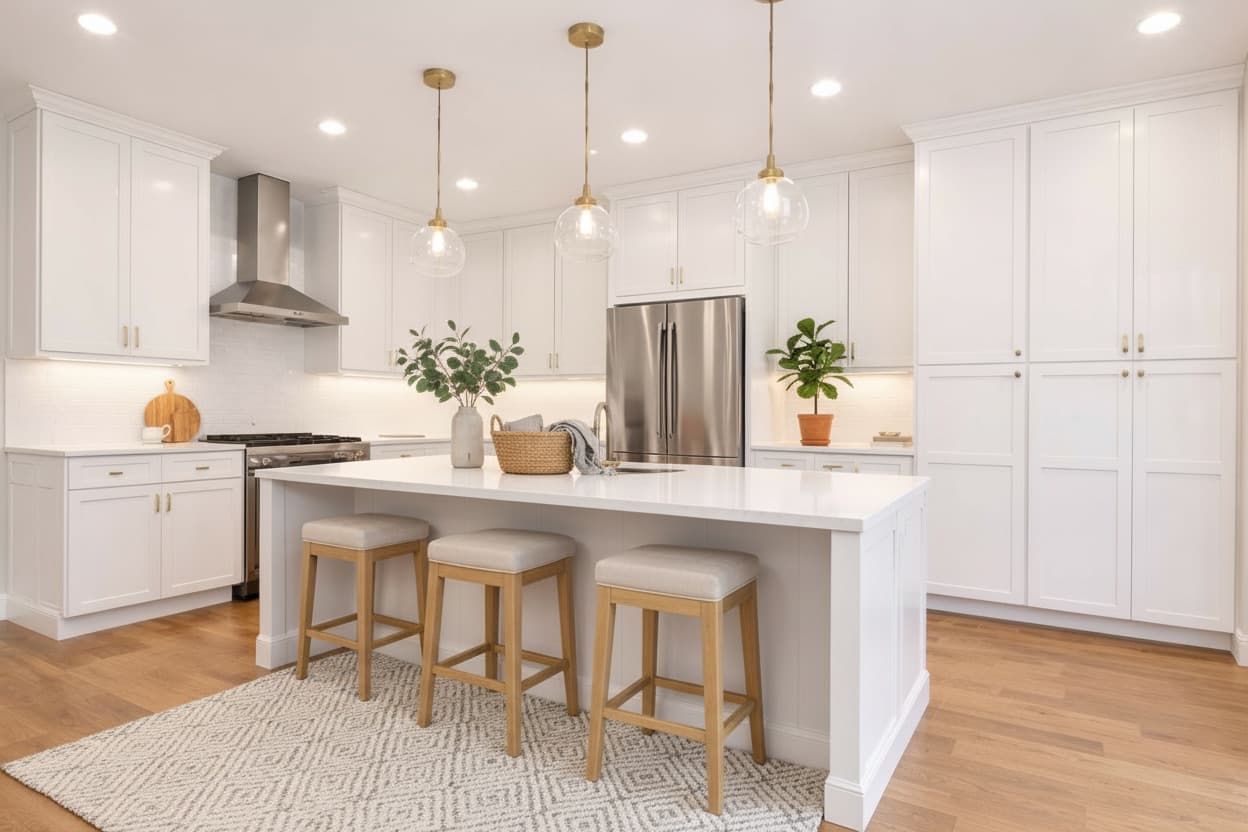 Open-plan interior after AI staging