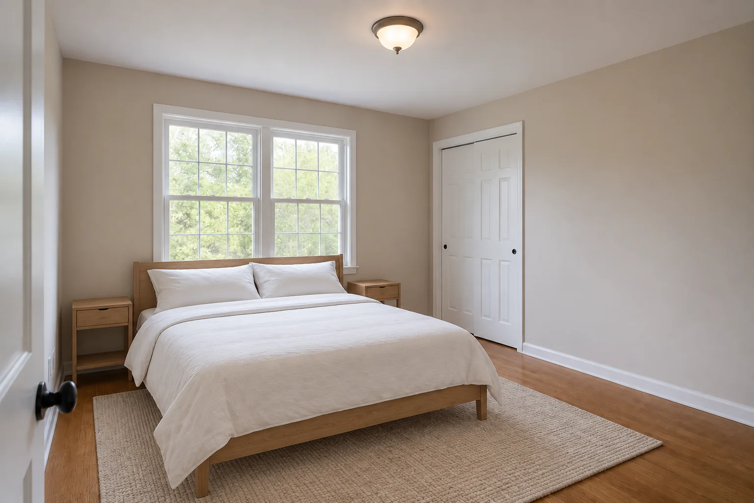 Suburban primary bedroom — First StagingGPT result