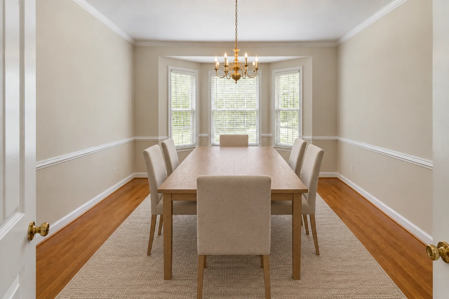 Dated furnished dining room — First StagingGPT result