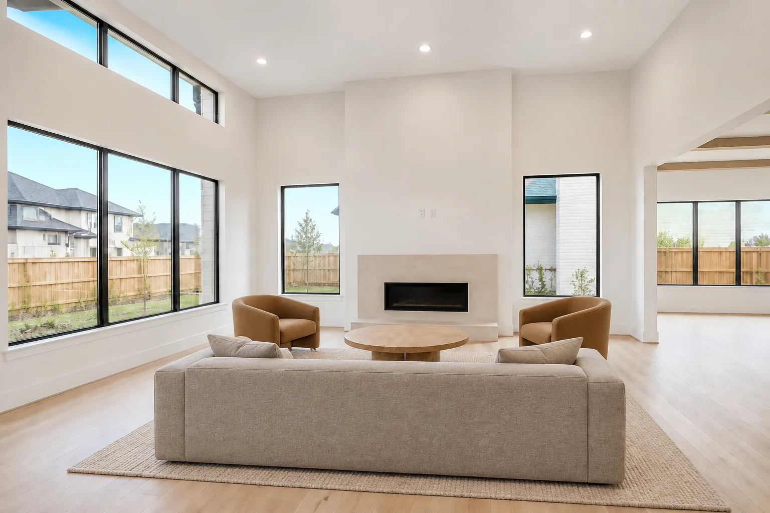 New-construction great room — First StagingGPT result